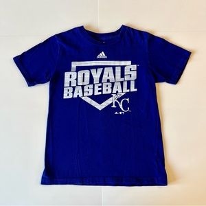 Adidas Kansas City Royals Baseball Medium 10/12 Blue Shirt Top Tee